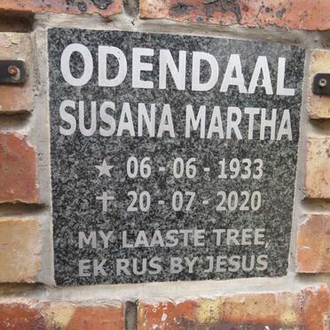 ODENDAAL Susana Martha 1933-2020