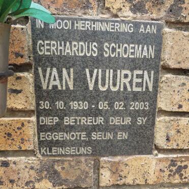 VUUREN Gerhardus Schoeman, van 1930-2003
