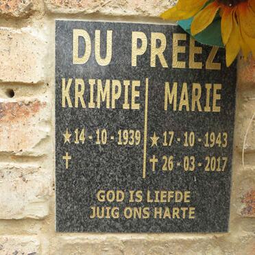 PREEZ Krimpie, du 1939- & Marie 1943-2017