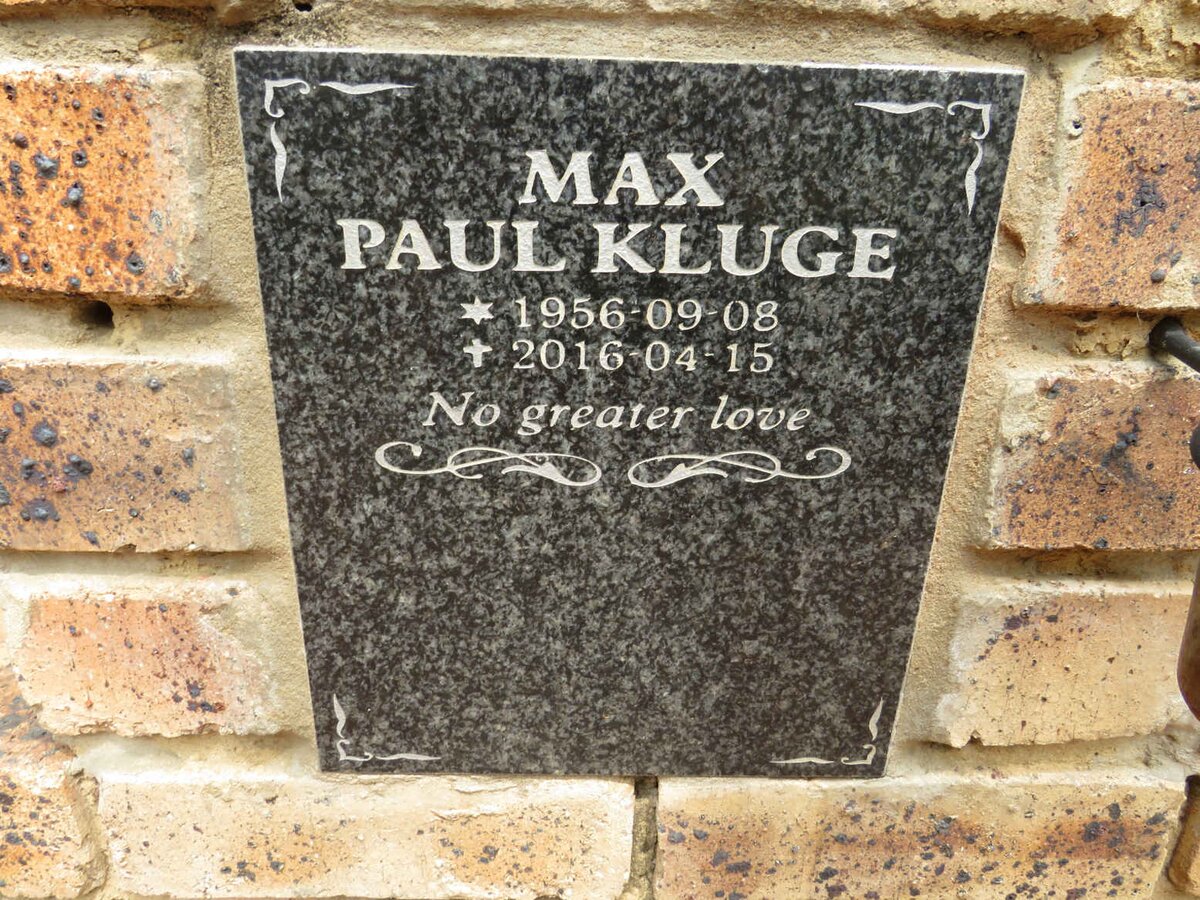 KLUGE Max Paul 1956-2016
