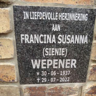 WEPENER Francina Susannaa 1937-2022