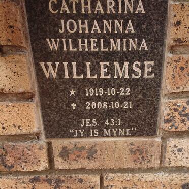 WILLEMSE Catharina Johanna Wilhelmina 1919-2008