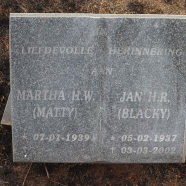 ? Jan H.R. 1937-2002 & Martha H.W. 1939-