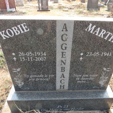 AGGENBACH Kobie 1934-2007 & Marthie 1941-