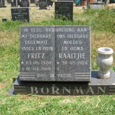 BORNMAN Fritz 1920-1988 &amp; Raaitjie 1924-
