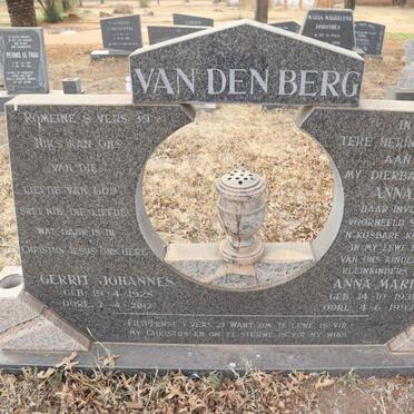 BERG Gerrit Johannes, van den 1928-2012 & Anna Maria 1931-1993