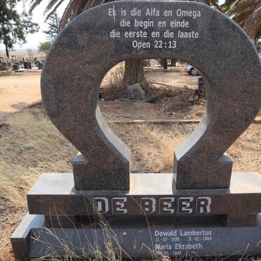 BEER Dewald Lambertus, de 1936-2004 & Maria Elizabeth 1941-