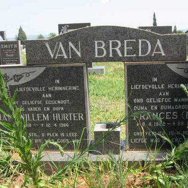 BREDA Jan Willem Hurter, van 1918-1986 &amp; Frances 1922-2001