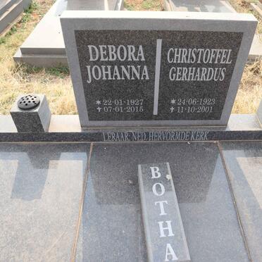 BOTHA Christoffel Gerhardus 1923-2001 & Debora Johanna 1927-2015