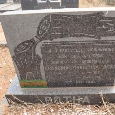 BOTHA Francina Christina Rosa 1917-1984