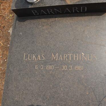 BARNARD Lukas Marthinus 1910-1981