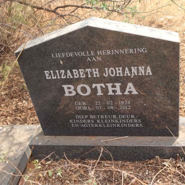 BOTHA Elizabeth Johanna 1924-2012