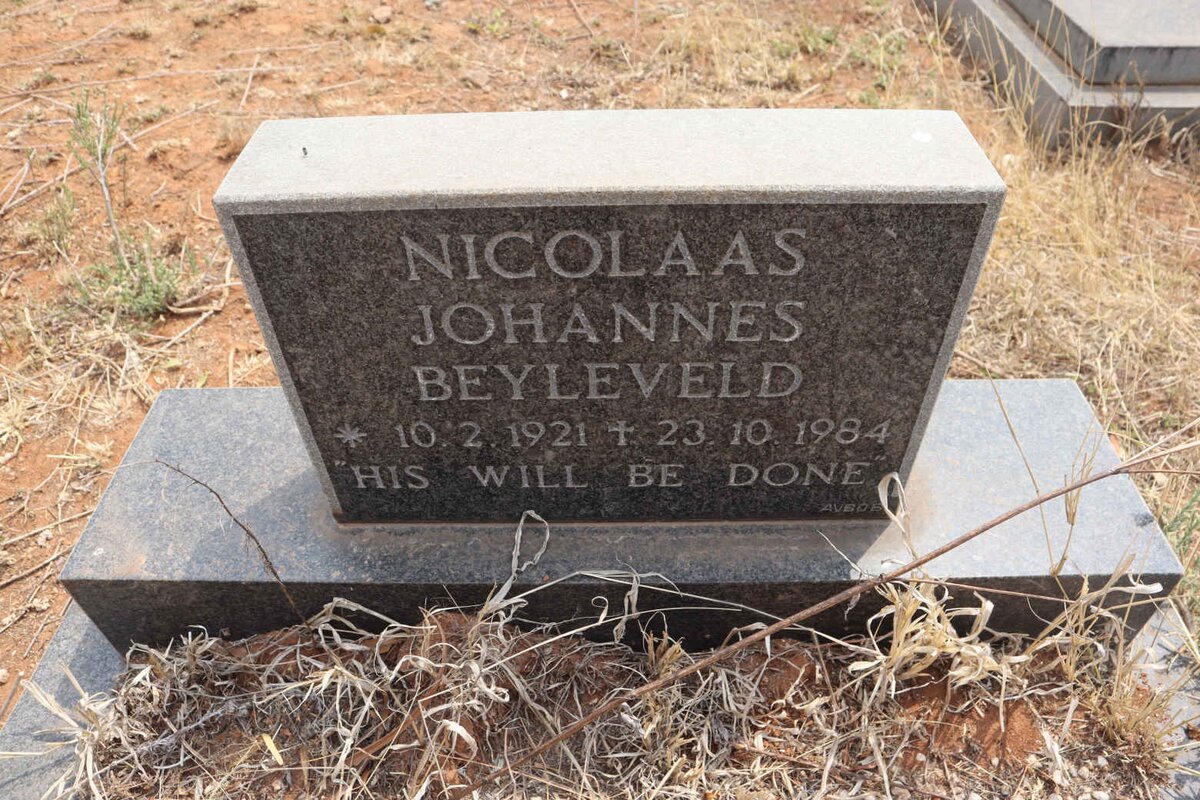 BEYLEVELD Nicolaas Johannes 1921-1984