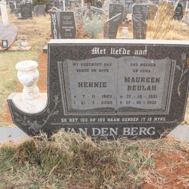 BERG Hennie, van den 1925-2000 & Maureen Beulah 1931-2022