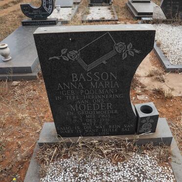 BASSON Anna Maria nee POOLMAN 1903-1981