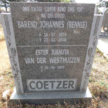 COETZER Barend Johannes 1979-2008 & Ester Juanuta VAN DER WESTHUIZEN 1979-