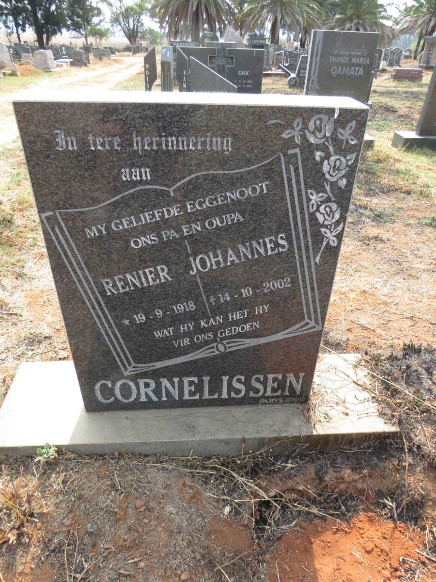 CORNELISSEN Renier Johannes 1918-2002