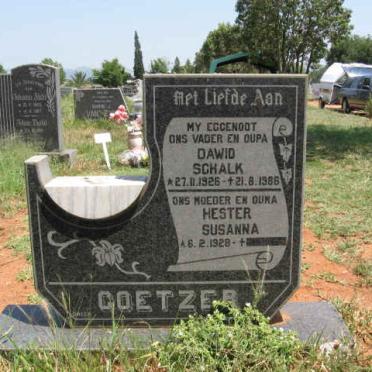 COETZER Dawid Schalk 1926-1986 &amp; Hester Susanna 1928-