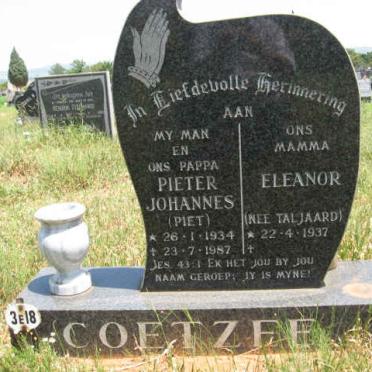 COETZEE Pieter Johannes 1934-1987 &amp; Eleanor TALJAARD 1937-