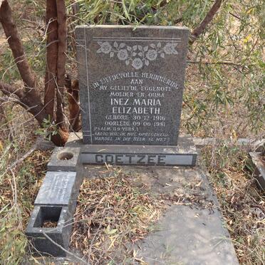 COETZEE Inez Maria Elizabeth 1916-1981 :: COETZEE Jan Venter 1953-2013 _1