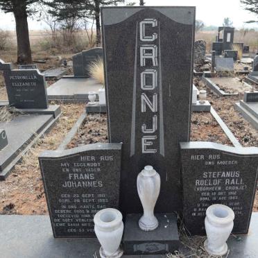 CRONJE Frans Johannes 1911-1955 & Stefanus Roelof RALL 1912-1983