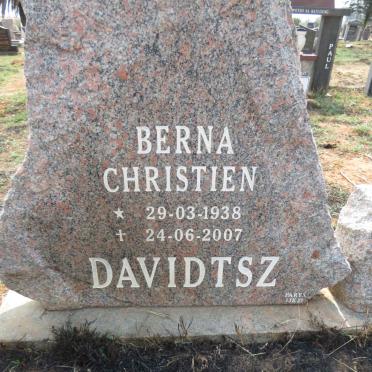 DAVIDTSZ Berna Christien 1938-2007