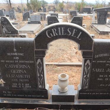 GRIESEL Sarel Johannes 1913-1984 & Catherina Gezina Elizabeth JACOBS 1919-2004