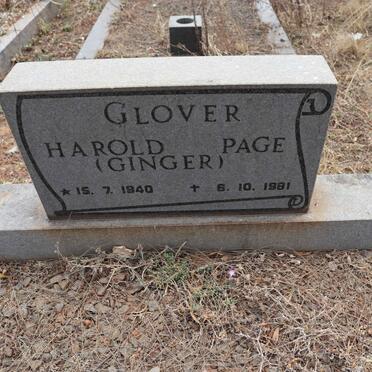 GLOVER Harold Page 1940-1981