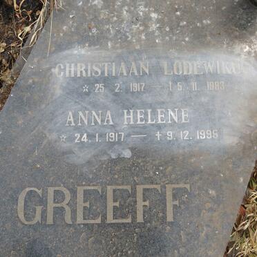GREEFF Christiaan Lodewikus 1917-1983 & Anna Helene 1917-1995
