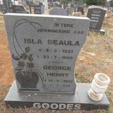 GOODES George Henry 1923-2006 & Isla Beaula 1933-1999