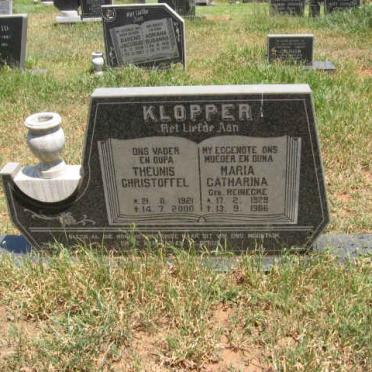 KLOPPER Theunis Christoffel 1921-2000 &amp; Maria Catherina REINECKE 1929-1986