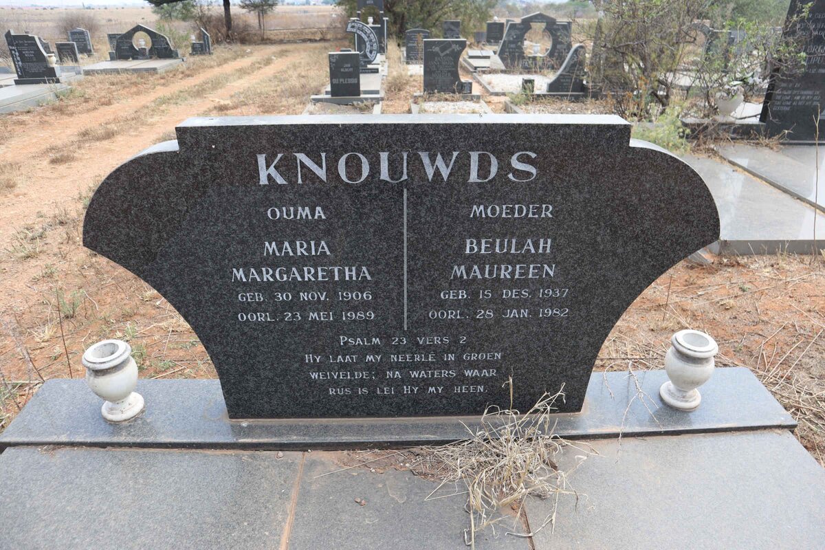 KNOUWDS Maria Margaretha 1906-1989 :: KNOUWDS Beulah Maureen 1937-1982