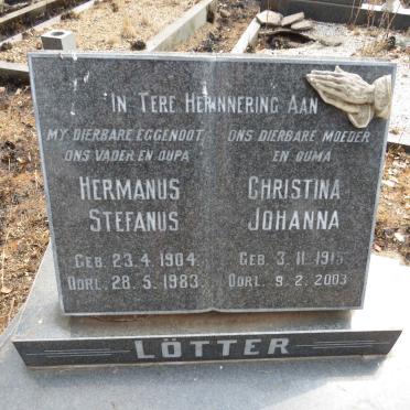 LOTTER Hermanus Stefanus 1904-1983 & Christina Johanna 1915-2003