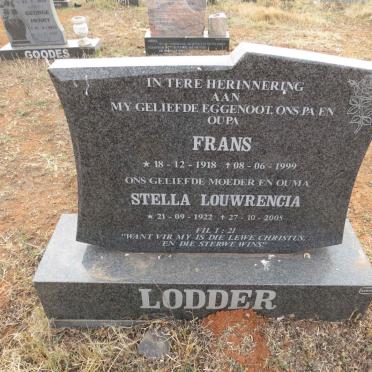 LODDER Frans 1918-1999 & Stella Louwrencia 1922-2005