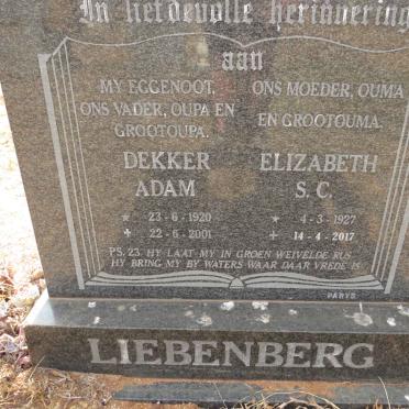 LIEBENBERG Dekker Adam 1920-2001 & Elizabeth C.S. 1927-2017_2 