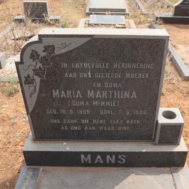 MANS Maria Marthina 1898-1986