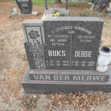 MERWE Buks, van der 1924-1993 & Debbie 1928-2017