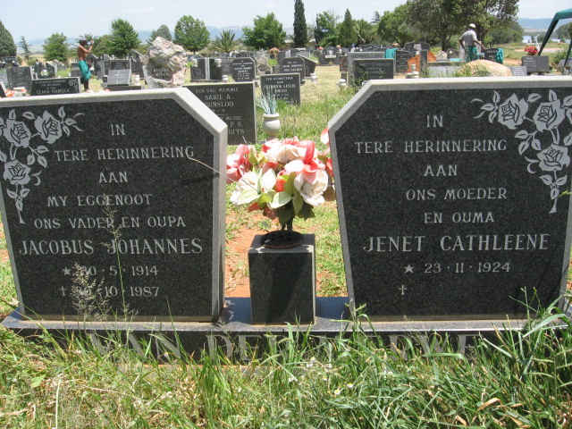 MERWE Jacobus Johannes, van der 1914-1987 &amp; Jenet Cathleene 1924-