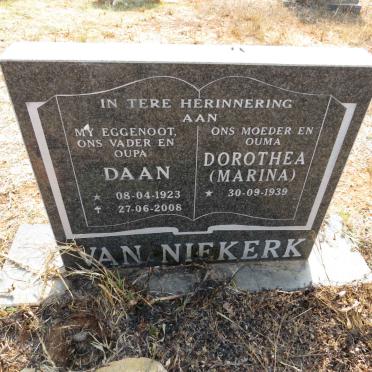 NIEKERK Daan, van 1923-2008 & Dorothea 1939-