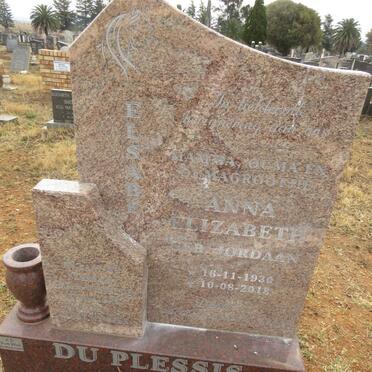 PLESSIS Elsabe Anna Elizabeth, du nee JORDAAN 1930-2018