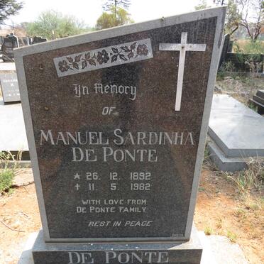 PONTE Manuel Sardinha, de 1892-1982