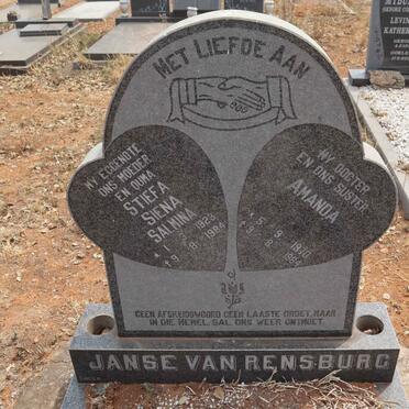 RENSBURG Stiefa Siena Salmina, Janse van 1923-1984 :: RENSBURG Amanda, Janse van 1970-1984