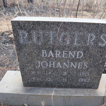 RUTGERS Barend Johannes 1915-1982