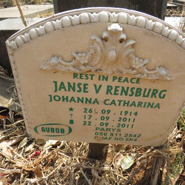 RENSBURG Johanna Catharina, Janse v. 1914-2011