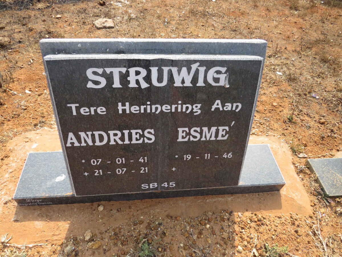 STRUWIG Andries 1941-2021 & Esme 1946-
