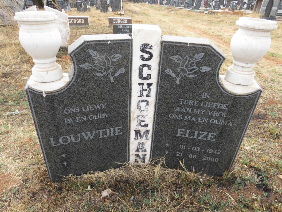 SCHOEMAN Louwtjie & Elize 1942-2000