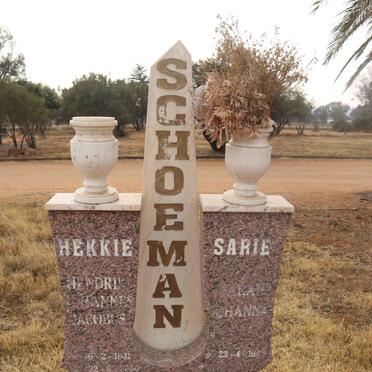 SCHOEMAN Hendrik Johannes Jacobus 1941-2000 & Sarah Johanna 1943-