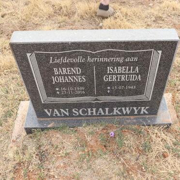SCHALKWYK Barend Johannes, van 1939-2016 & Isabella Gertruida 1943-