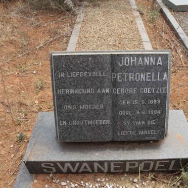 SWANEPOEL Johanna Petronella nee COETZEE 1893-1984