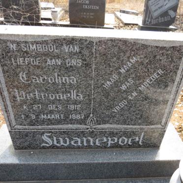 SWANEPOEL Carolina Petronella 1912-1987